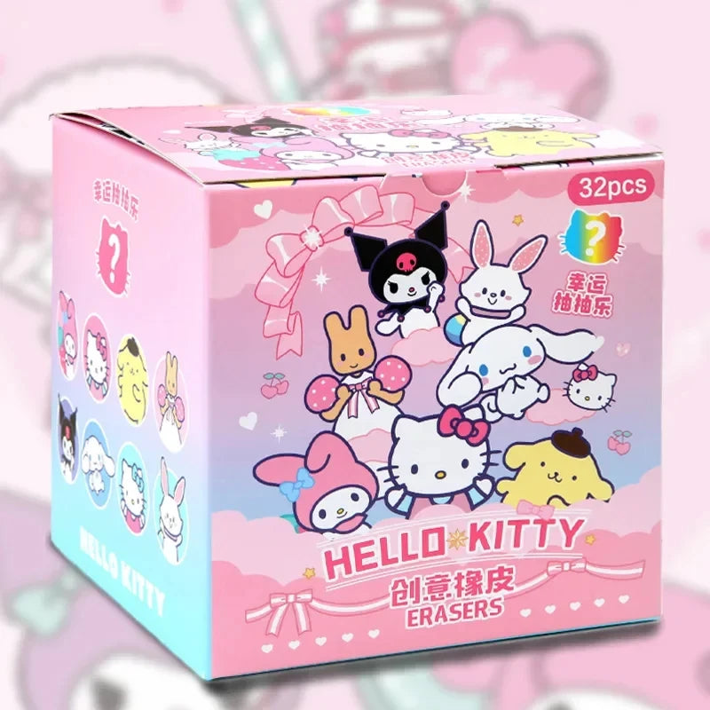 Sanrio 16/32pcs Kawaii Erasers – Kuromi & Hello Kitty 3D Cartoon Student Stationery Gift Set