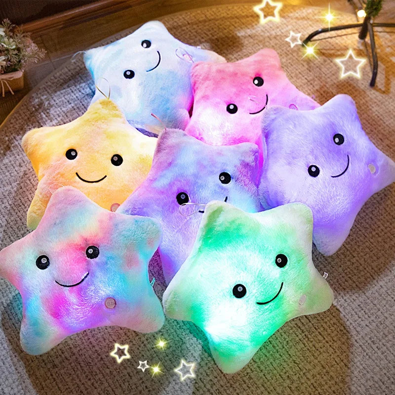 LED Light Star Plush Toy – Glowing Stuffed Pillow for Kids & Home Decor