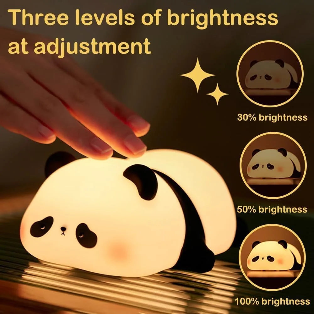 Adorable Panda Shape Night Light – Dimmable Silicone LED Mood Lamp for Kids & Baby Shower Gift