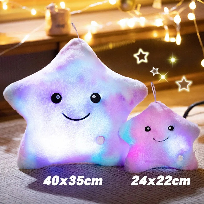 LED Light Star Plush Toy – Glowing Stuffed Pillow for Kids & Home Decor