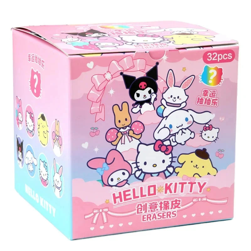Sanrio 16/32pcs Kawaii Erasers – Kuromi & Hello Kitty 3D Cartoon Student Stationery Gift Set