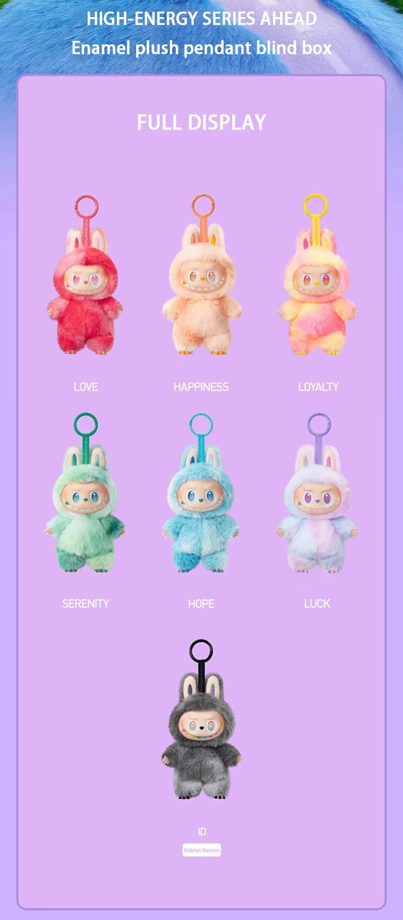 Labubu Plush Toys Keychain Backpack Decoration Toy Animated Characters Mysterious Surprise Box Series Children's Gift