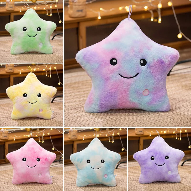 LED Light Star Plush Toy – Glowing Stuffed Pillow for Kids & Home Decor