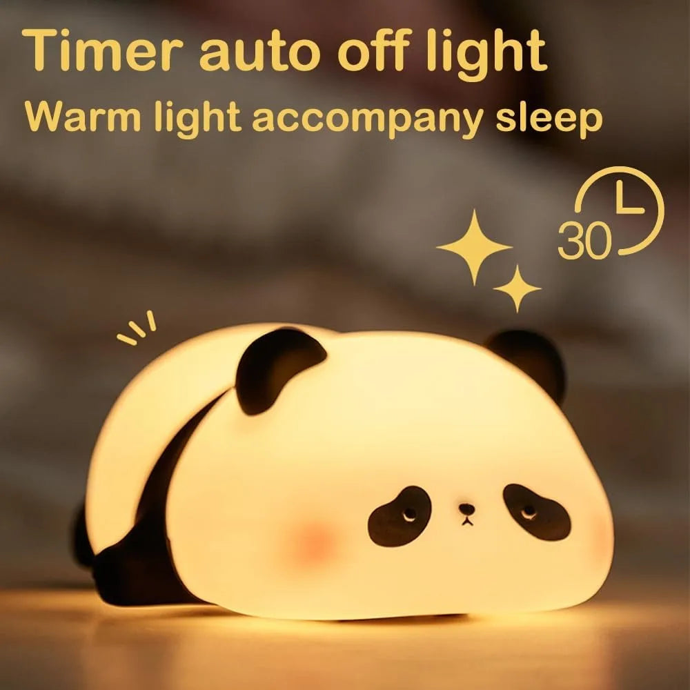 Adorable Panda Shape Night Light – Dimmable Silicone LED Mood Lamp for Kids & Baby Shower Gift
