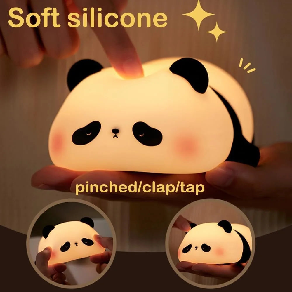 Adorable Panda Shape Night Light – Dimmable Silicone LED Mood Lamp for Kids & Baby Shower Gift