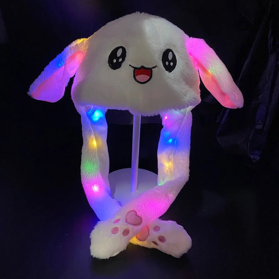 Light Up Your Look with the LED Plush Rabbit Hat!