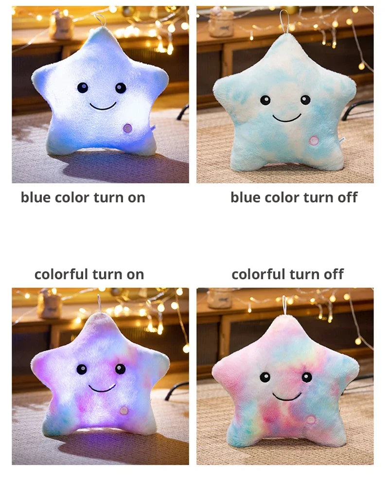 LED Light Star Plush Toy – Glowing Stuffed Pillow for Kids & Home Decor